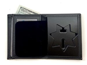 perfect fit shield wallets 7 point star bi-fold hidden badge wallet (cutout pf33) fits for blackinton b447 seven-point star