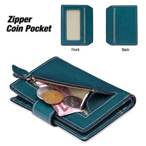 FALAN MULE Small Wallet for Women Genuine Leather Bifold Compact RFID Blocking Small Womens Wallet