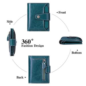 FALAN MULE Small Wallet for Women Genuine Leather Bifold Compact RFID Blocking Small Womens Wallet