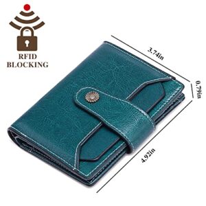 FALAN MULE Small Wallet for Women Genuine Leather Bifold Compact RFID Blocking Small Womens Wallet