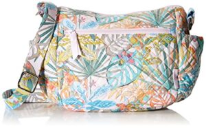 vera bradley women’s cotton on the go crossbody purse, rain forest canopy – recycled cotton, one size