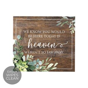 We Know You'd Be Here Today Lush Greenery Memorial Sign / 9" x 8" Rustic Greenery Sign for Weddings, Anniversaries and Reunions