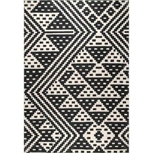 nuLOOM Chiara Machine Washable Modern Geometric Area Rug, 4' x 6', Black