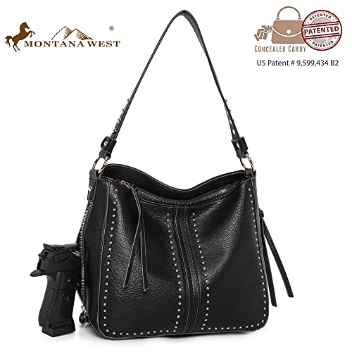 Montana West Purses For Women Black Crossbody Purse Shoulder Bag Leather Handbag Hobo Bags for Women MBB-MWC-1001S-BK