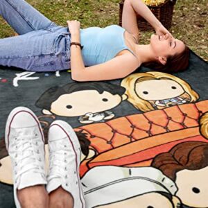 Friends TV Show Chibi Characters Micro Raschel Throw Blanket 46"x60" (116cm x 152cm) Multicolored / One Size