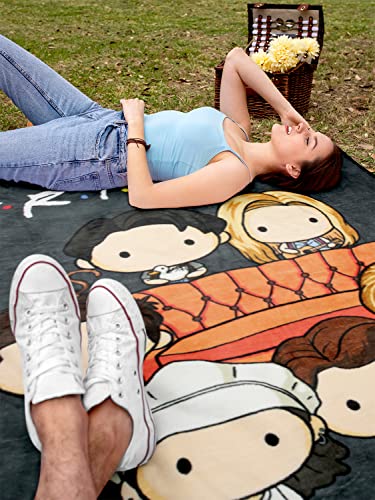 Friends TV Show Chibi Characters Micro Raschel Throw Blanket 46"x60" (116cm x 152cm) Multicolored / One Size