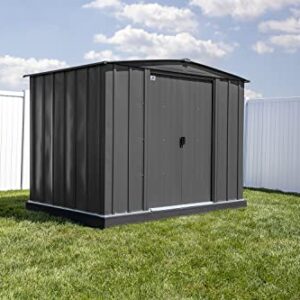 Arrow Shed Classic 8' x 6' Outdoor Padlockable Steel Storage Shed Building, Charcoal