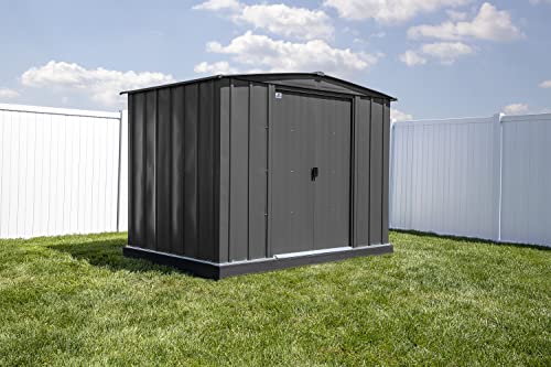 Arrow Shed Classic 8' x 6' Outdoor Padlockable Steel Storage Shed Building, Charcoal