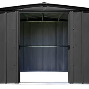 Arrow Shed Classic 8' x 6' Outdoor Padlockable Steel Storage Shed Building, Charcoal