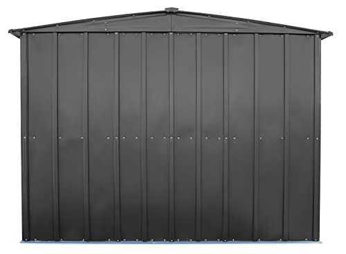 Arrow Shed Classic 8' x 6' Outdoor Padlockable Steel Storage Shed Building, Charcoal