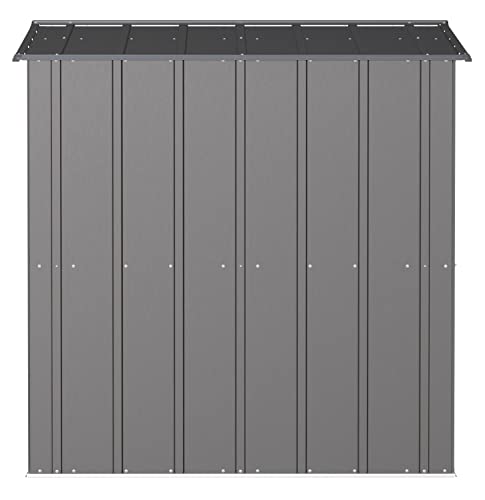 Arrow Shed Classic 8' x 6' Outdoor Padlockable Steel Storage Shed Building, Charcoal