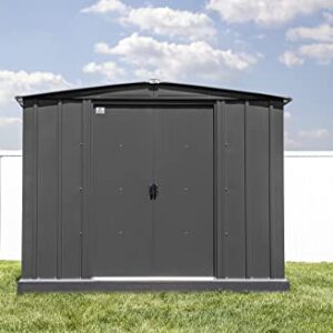 Arrow Shed Classic 8' x 6' Outdoor Padlockable Steel Storage Shed Building, Charcoal