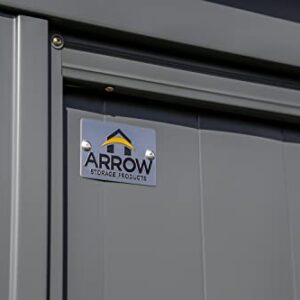 Arrow Shed Classic 8' x 6' Outdoor Padlockable Steel Storage Shed Building, Charcoal