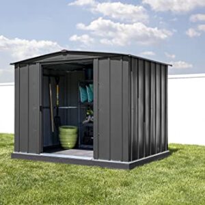 Arrow Shed Classic 8' x 6' Outdoor Padlockable Steel Storage Shed Building, Charcoal