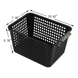 Ponpong Deep Plastic Storage Baskets for Organizing, Plastic Shelf Baskets, 6 Pack, G