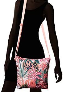 Vera Bradley Women's Recycled Lighten Up Reactive Hipster Crossbody Purse, Rain Forest Canopy Coral, One Size