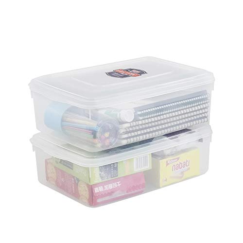 Ucake 9 L Clear Storage Box, Plastic Storage Bin with Lid, 2 Packs