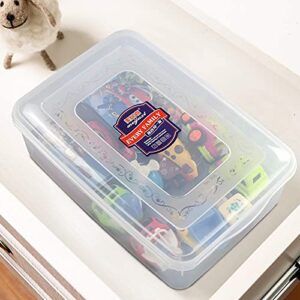 Ucake 9 L Clear Storage Box, Plastic Storage Bin with Lid, 2 Packs