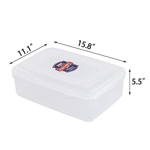 Ucake 9 L Clear Storage Box, Plastic Storage Bin with Lid, 2 Packs