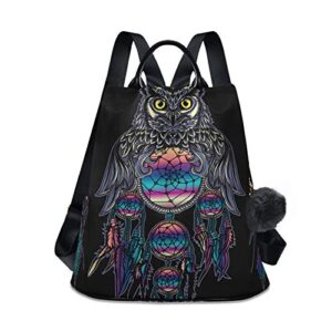 alaza owl rainbow dream catcher backpack purse for women anti theft fashion back pack shoulder bag