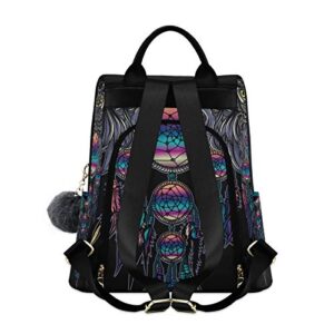 ALAZA Owl Rainbow Dream Catcher Backpack Purse for Women Anti Theft Fashion Back Pack Shoulder Bag