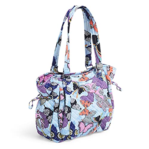 Vera Bradley Women's Cotton Glenna Satchel Purse, Butterfly By - Recycled Cotton, One Size