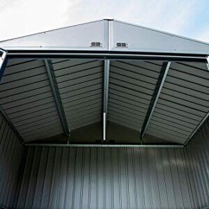 Arrow 8' x 6' Elite Steel Storage Shed with High Gable and Lockable Doors Storage Building - Anthracite