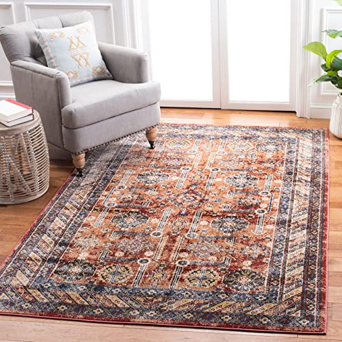 Safavieh Bijar Collection 4' x 6' Rust/Ivory BIJ653Q Traditional Oriental Distressed Non-Shedding Living Room Bedroom Area Rug