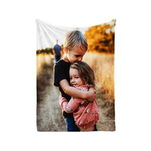 dailyextreme custom blankets with photos collage, picture throw blanket personalized, customized photo gifts for kids/adults/family, souvenir, blanket with picture upload,1 photo collage,48x32in