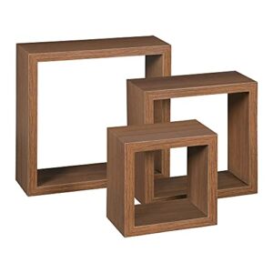 niche soho 3 piece floating wall shelf set- urban walnut