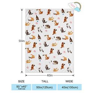 Qnyko Flannel Fleece Throw Blanket 40×50 Inches, Extra Cozy Soft Warm Microfiber Fleece Blanket with Cute Vivid Animal, Lightweight Fluffy Fuzzy Plush Blanket for Kids Youth Adults (Cat Chocolate)