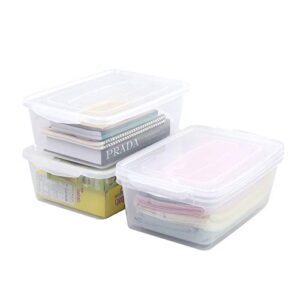 sandmovie 14 qt plastic storage box with lid, transparent, 4 packs