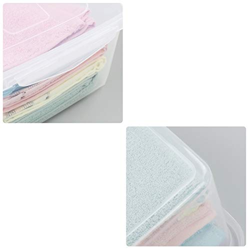 Sandmovie 14 QT Plastic Storage Box with Lid, Transparent, 4 Packs