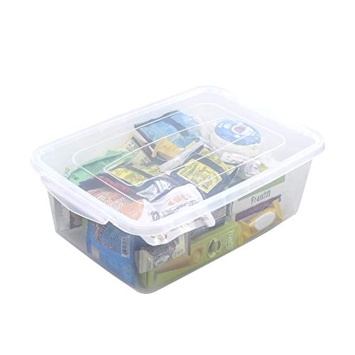 Sandmovie 14 QT Plastic Storage Box with Lid, Transparent, 4 Packs