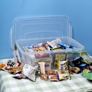 Sandmovie 14 QT Plastic Storage Box with Lid, Transparent, 4 Packs