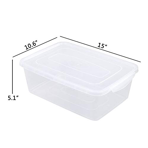 Sandmovie 14 QT Plastic Storage Box with Lid, Transparent, 4 Packs