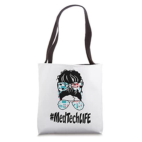 Messy Bun Med Tech LIFE Nurse 2021 Ideas Funny Tote Bag