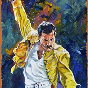 EICOCO Music Freddie Mercury Plaque Poster Metal Tin Sign 8" x 12" Vintage Retro Wall Decor