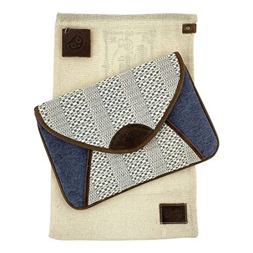 Hide & Drink, Envelope Clutch Bag Handmade from Denim & Raw Canvas, Water Resistant, Durable - Interlaken