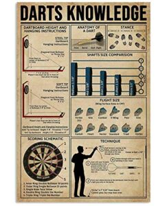 vintage tin sign darts knowledge coffee shop bar club metal sign wall decorative art printing poster 12×16 inches
