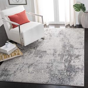 safavieh tulum collection 5’3″ x 7’6″ ivory/grey tul209b modern abstract non-shedding living room bedroom dining home office area rug