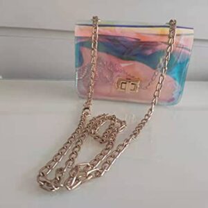 Mini Holographic Bag Evening Clutch Purses Clear Purse Iridescent Purse Shoulder Bag Handbags for Women and Girls