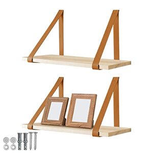 Floating Shelves Set of 2, Wall-Mounted Shelves for Living Room, Bathroom, Kitchen, or Bedroom