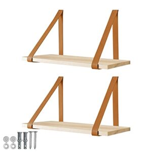 Floating Shelves Set of 2, Wall-Mounted Shelves for Living Room, Bathroom, Kitchen, or Bedroom