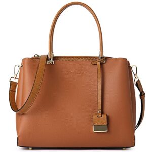 bostanten leather handbags for women designer satchel purses top handle crossbody shoulder bag with triple compartment