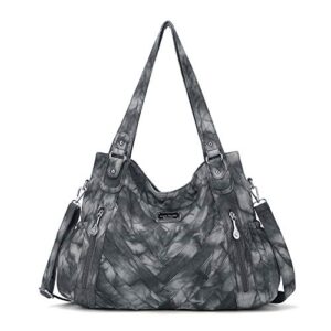angel barcelo purses and handbags women fashion tote bag shoulder handbags top handle satchel hobo purses black grey