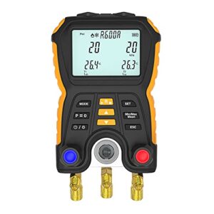 digital manifold gauge set, vacuum pressure temperature leakage tester for air conditioning systems and heat pumps, ht-750