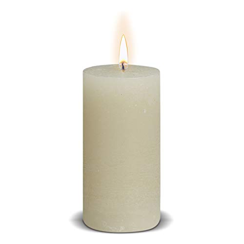 BOLSIUS Rustic Ivory Unscented Pillar Candles - 2" X 4" Decoration Candles Set of 4 - Clean Burning Dripless Dinner Candles for Wedding & Home Decor Party Restaurant Spa- Aprox (100X50m)