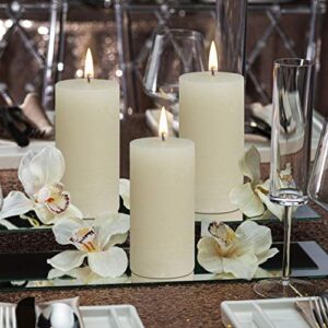 BOLSIUS Rustic Ivory Unscented Pillar Candles - 2" X 4" Decoration Candles Set of 4 - Clean Burning Dripless Dinner Candles for Wedding & Home Decor Party Restaurant Spa- Aprox (100X50m)