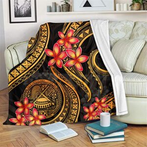 joaifo ethnic native plumeria samoa tattoo floral print soft & lightweight blanket,premium throw blanket all season washable